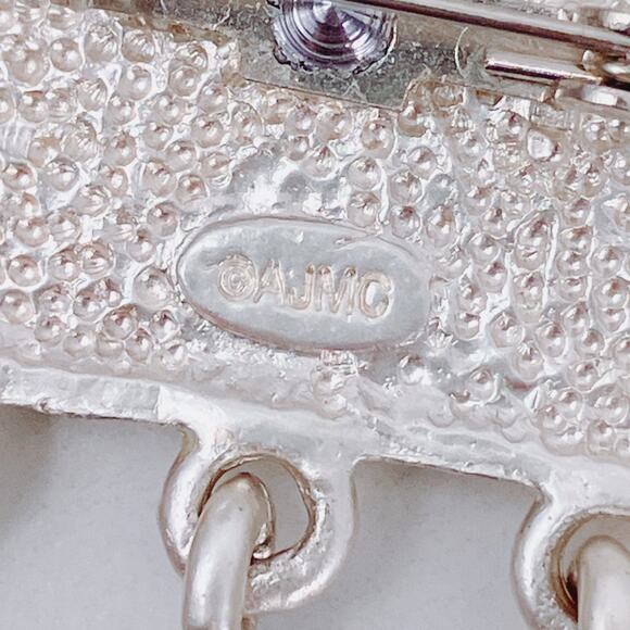 VTG AJMC Y2K Novelty Glamorous Grandma Handbag Charm Brooch Enamel Signed - Picture 9 of 10